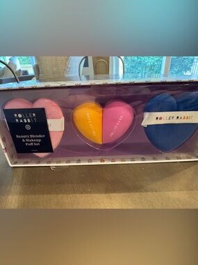 4 piece Roller Rabbit x Target Pink, Yellow & Blue Makeup Sponge Set